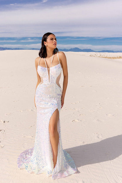 Step onto the red carpet in style with the Vienna Prom 8880 Long Prom Dress. This stunning gown features a sequin-embellished fitted silhouette, with a sheer plunging neckline and sheer sides that add a touch of sexiness. Perfect for formal events and pageants, this dress is sure to make you stand out from the crowd.