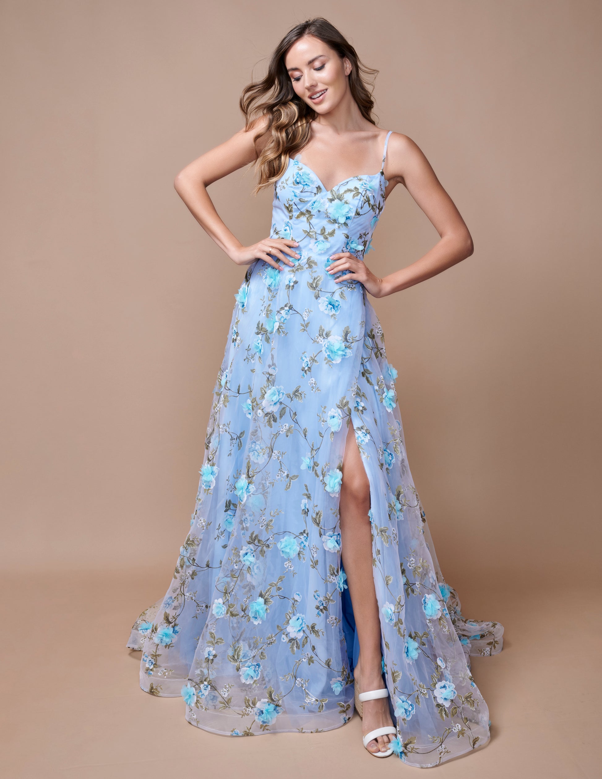 Nina Canacci 9150 Long Formal Dress Baby Blue / 12 Nina Canacci 9150 Long Formal Dress Baby Blue / 12
