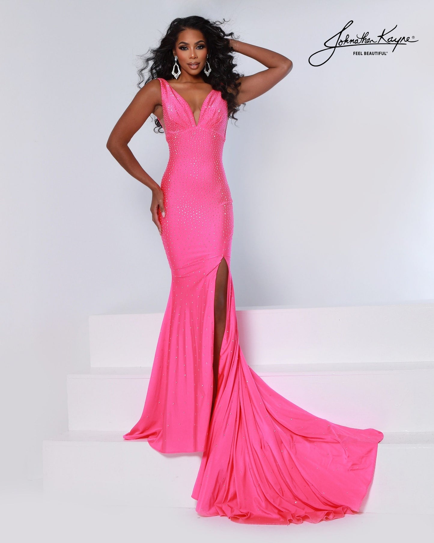 Johnathan Kayne 9213A Pageant Dress Prom Gown with Slit