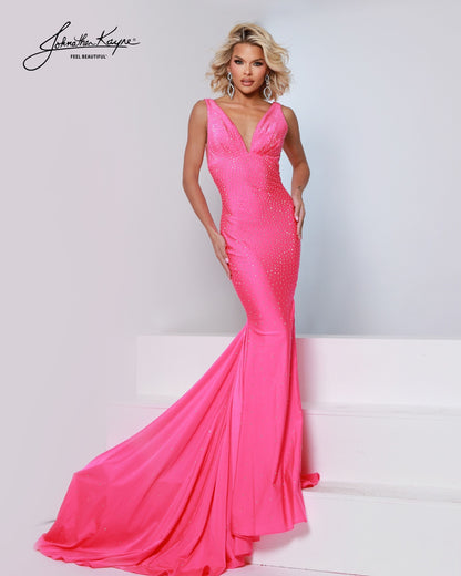 Johnathan Kayne 9213 Long Fitted Prom Dress Stretchy Evening Gown