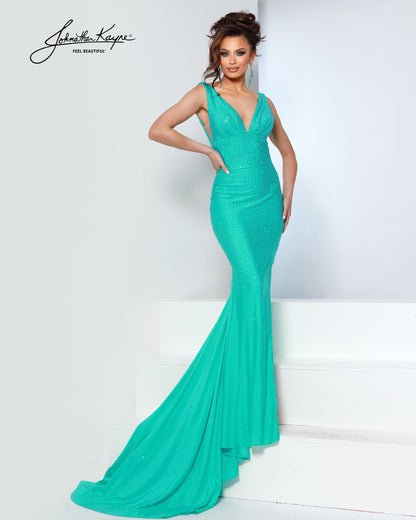 Johnathan Kayne 9213 Long Fitted Prom Dress Stretchy Evening Gown