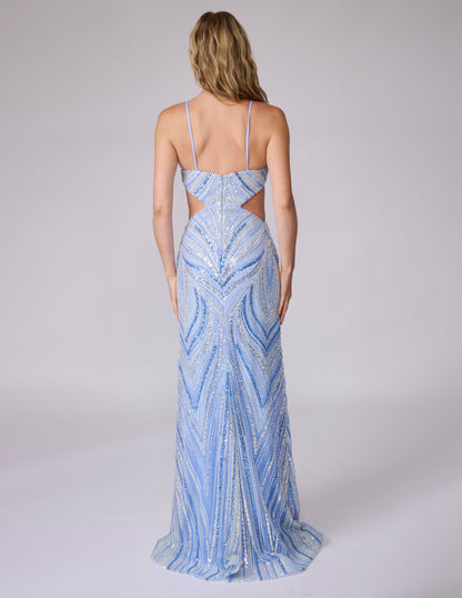Nina Canacci 9214 Size 6 MINT Beaded Cut Out Prom Dress