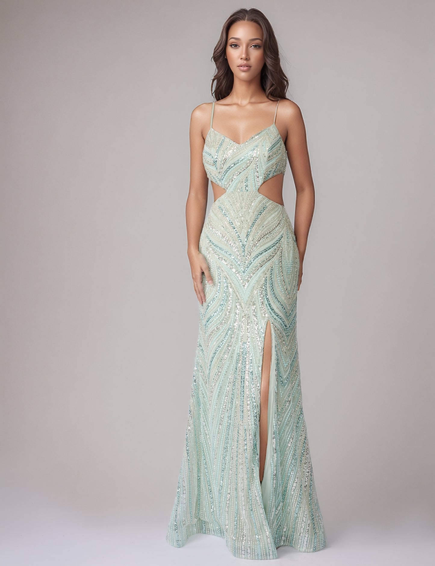 Nina Canacci 9214 Size 6 MINT Beaded Cut Out Prom Dress