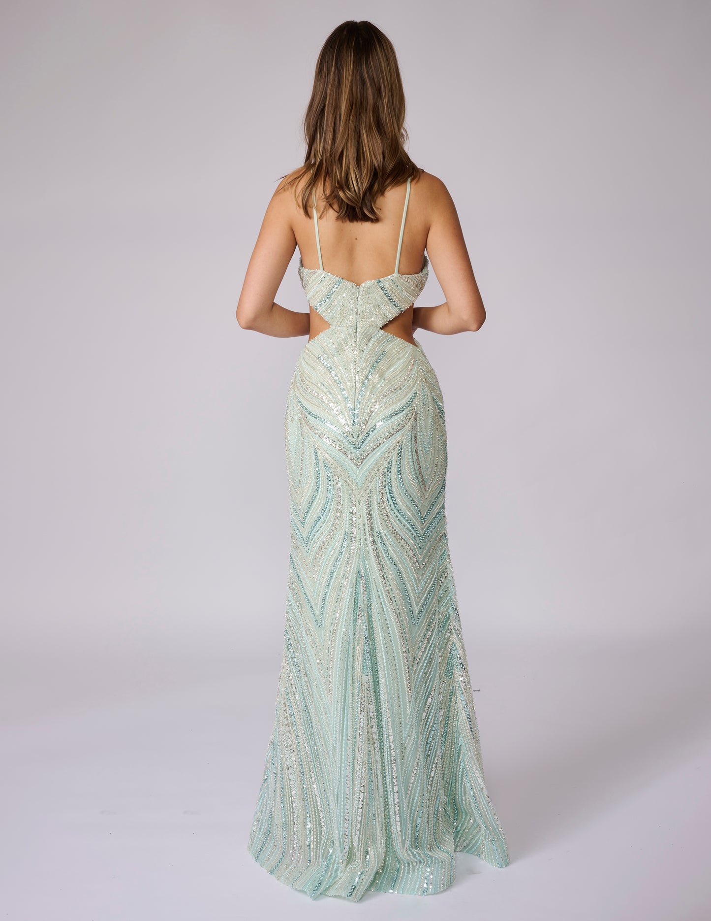 Nina Canacci 9214 Size 6 MINT Beaded Cut Out Prom Dress