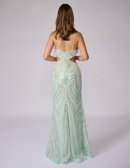 Nina Canacci 9214 Size 6 MINT Beaded Cut Out Prom Dress