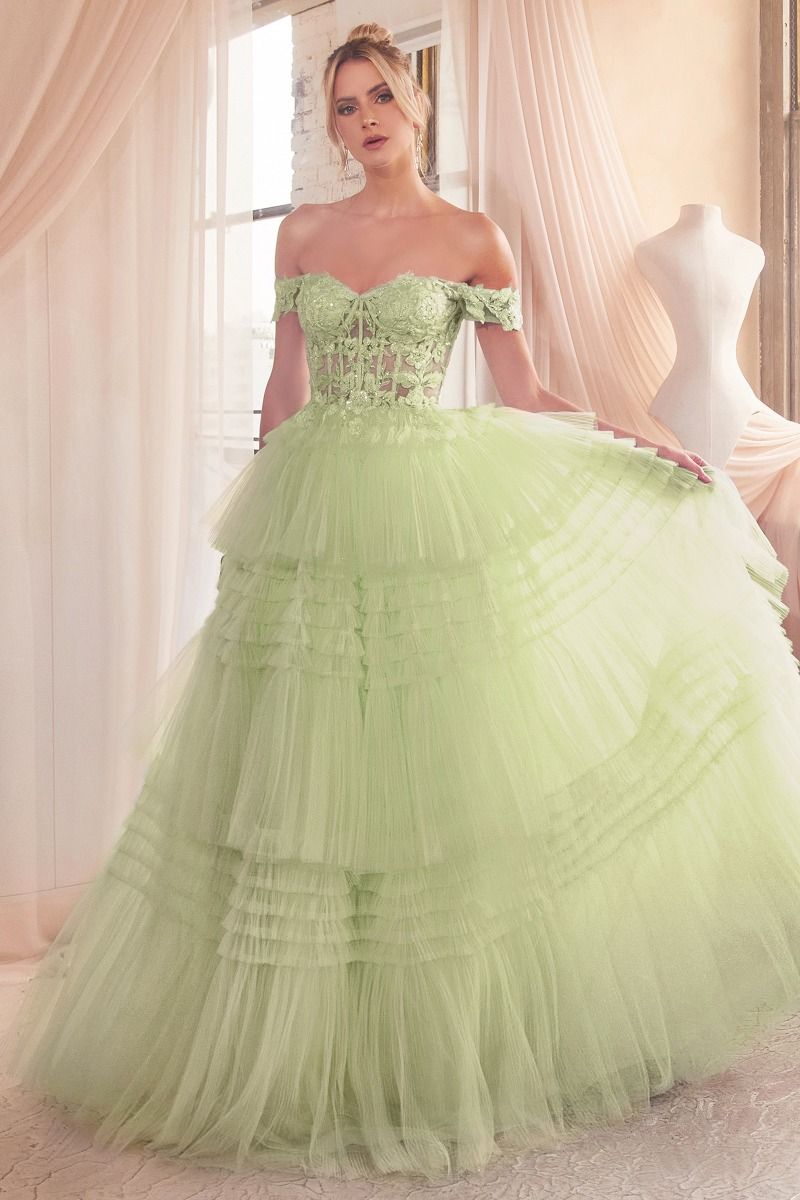 Light green ball best sale gown
