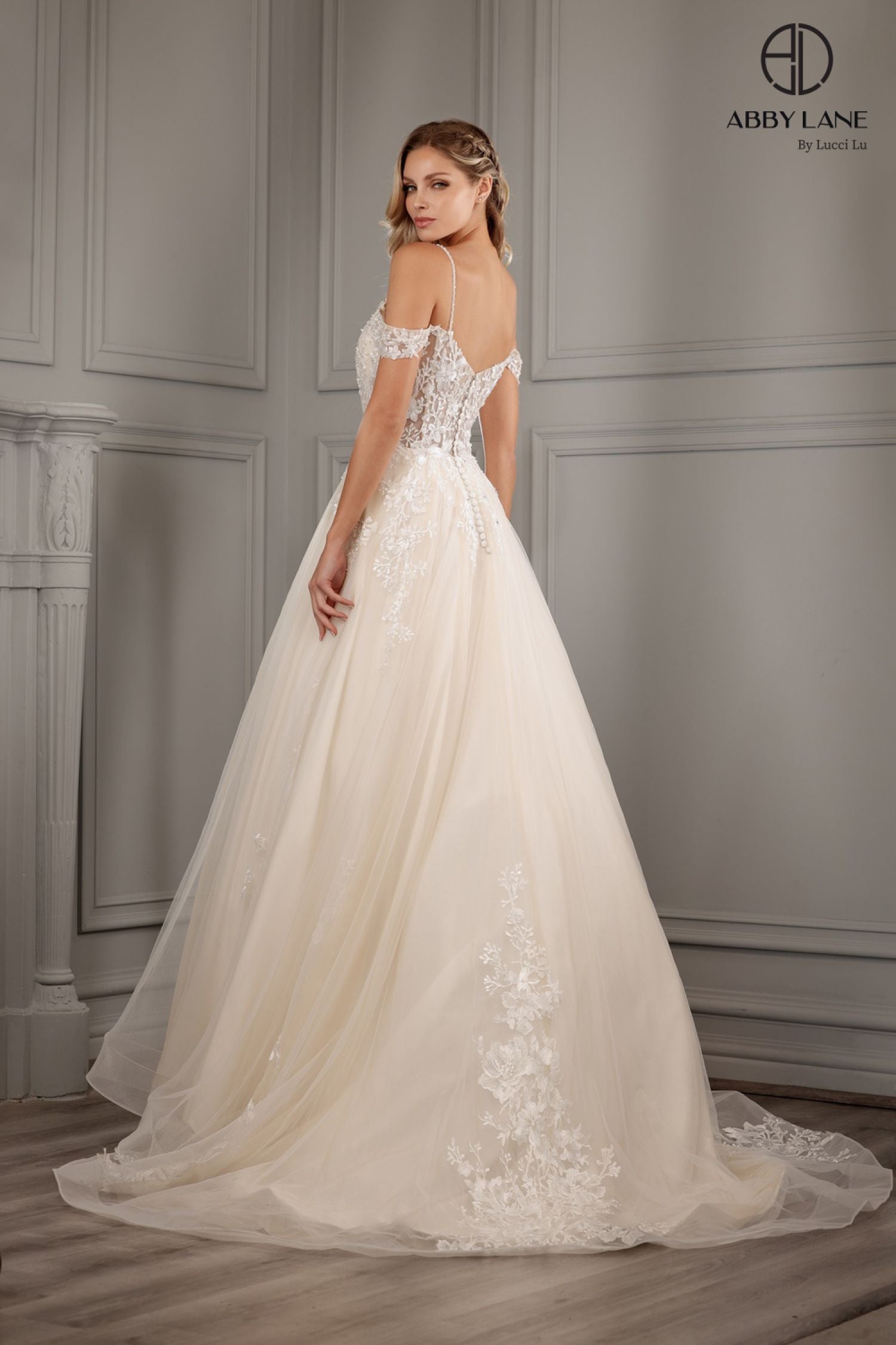 Abby Lane 97170 Size 18 Ivory Champagne Sheer Beaded Lace Ballgown Wedding Dress off the shoulder Bridal Gown Abby Lane 97170 Size 18 Ivory Champagne Sheer Beaded Lace Ballgown Wedding Dress off the shoulder Bridal Gown