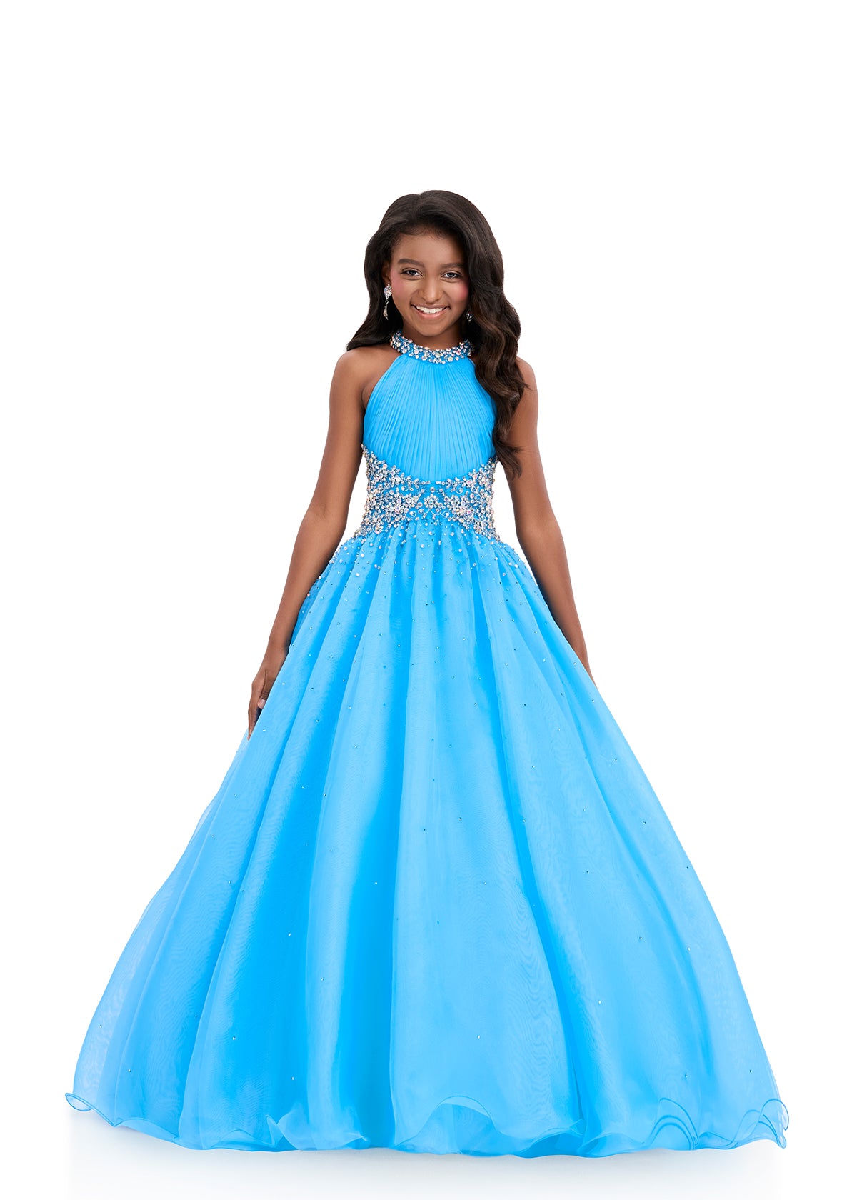 ASHELYlauren 8407 Girls Teens Peacock Pageant Ballgown Crystal Waistline