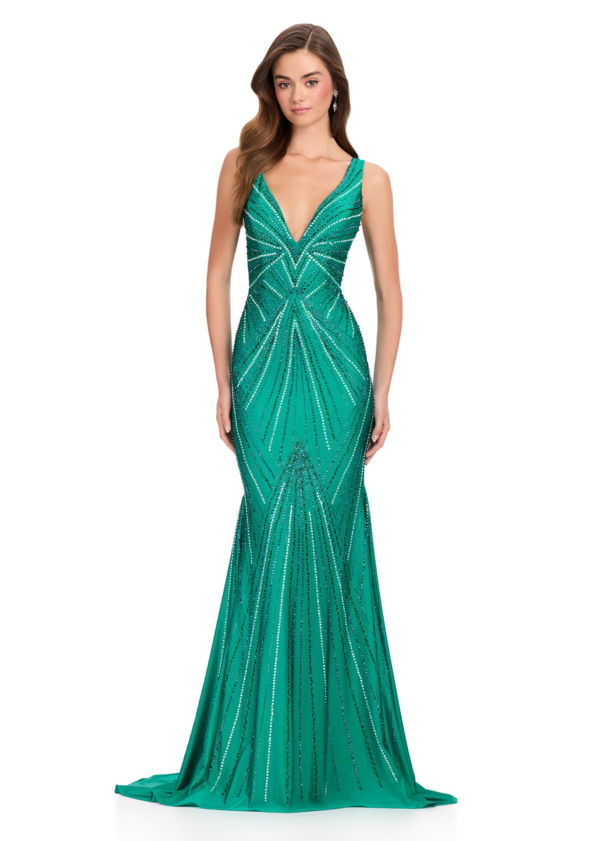 ASHLEYlauren 11693 Emerald Dress