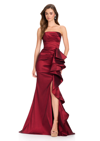 ASHLEYlauren 11751 Burgundy Gown