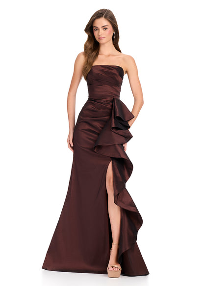 ASHLEYlauren 11751 Chocolate Dress