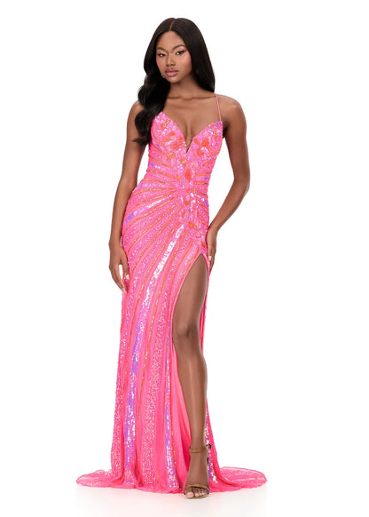 Ashley Lauren Style 12149 is a long prom dress designed for pageant and formal evening events. This elegant gown features Ashley Lauren's signature attention to fit and detail, creating a flattering silhouette that stands out on stage and in photos.