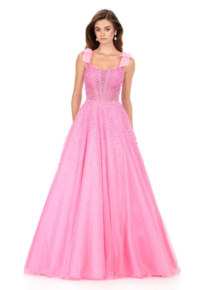 Step into the spotlight in this breathtaking ASHLEYlauren Style 12204 A-line gown featuring a fully beaded bodice and flowing tulle skirt. The delicate shoulder bows add a touch of sweetness, while the shimmering pearls create an unforgettable sparkle.

Available in Red, White, Candy Pink, Periwinkle
Perfect for Prom, Pageant
Press on Tulle Fabric, .A-line, Pearl bodice, Shoulder bow straps, Square Neckline

This Ashley Lauren dress is an ideal choice for prom, pageant competitions, formal galas, and red ca