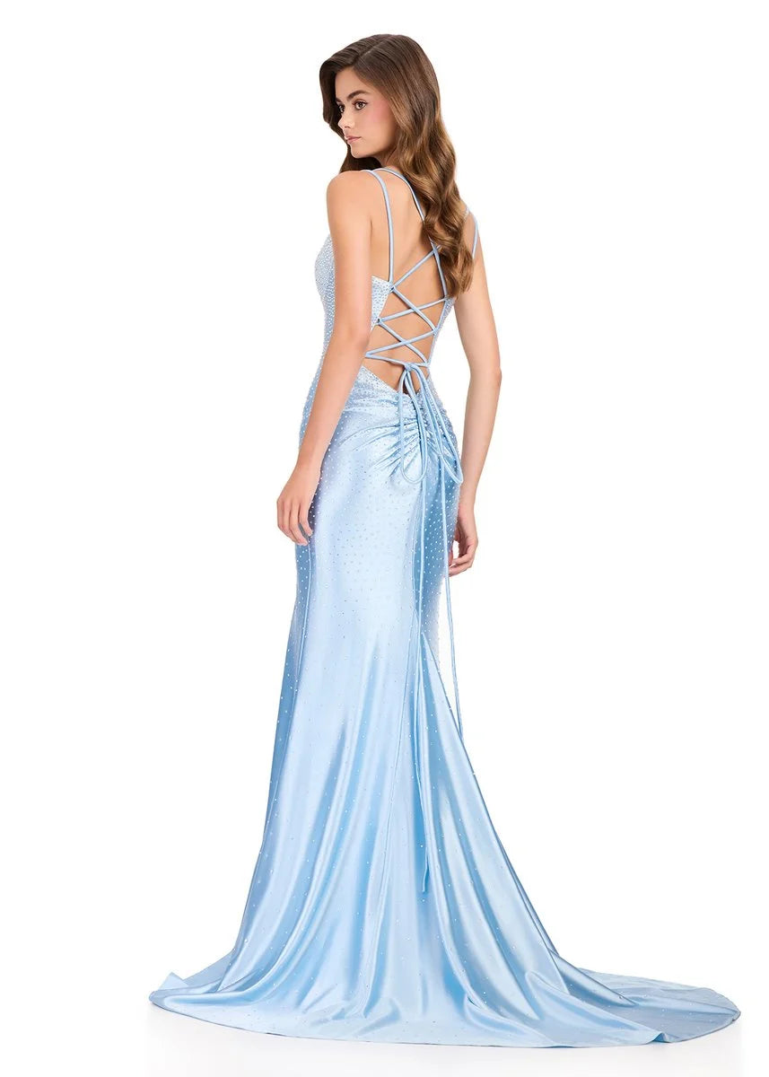 ASHLEYlauren 12412 sky prom dress sweetheart neckline backless back