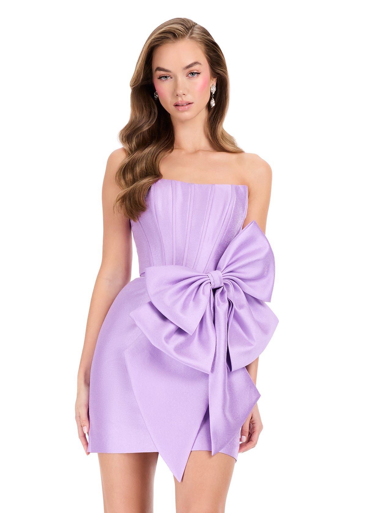 ASHLEYlauren 40015 Orchid Bow Cocktail Dress Corset
