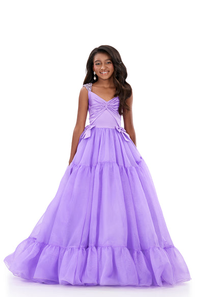 ASHLEYlauren 8340 Lilac Kids Organza Ball Gown Ruffles