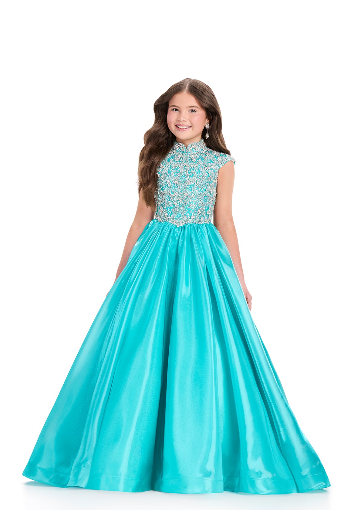 ASHLEYlauren 8396 Girls Teens Pageant Dress Ballgown Jade / 4