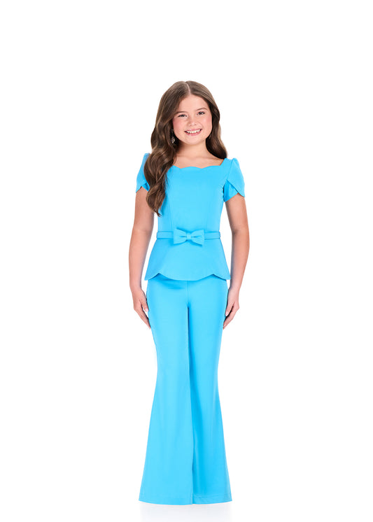 ASHLEYlauren 8403 Blue Girls Teens Pageant Jumpsuit