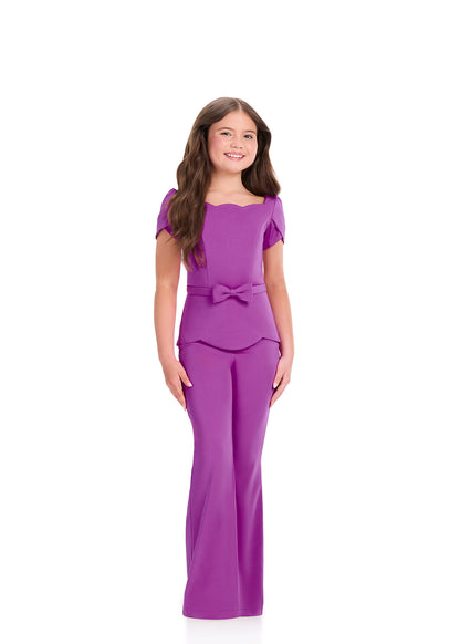 ASHLEYlauren 8403 Purple Girls Teens Pageant Jumpsuit
