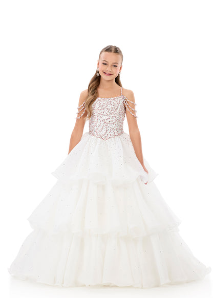 ASHLEYlauren 8406 Ivory Girls Pageant Dress
