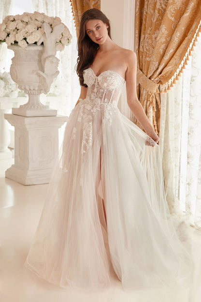 Andrea and Leo Couture A1098W Strapless Lace Wedding Dress