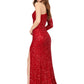 Ashley Lauren 1977 Electric Red Prom and Formal Evening Wear Pageant Dress.  Fitted hand beaded pageant gown featuring one sleeve and a left leg high slit. The long skirt on this evening gown is finished with horsehair trim for fullness. Makes an excellent pageant gown.   Electric Red size 8