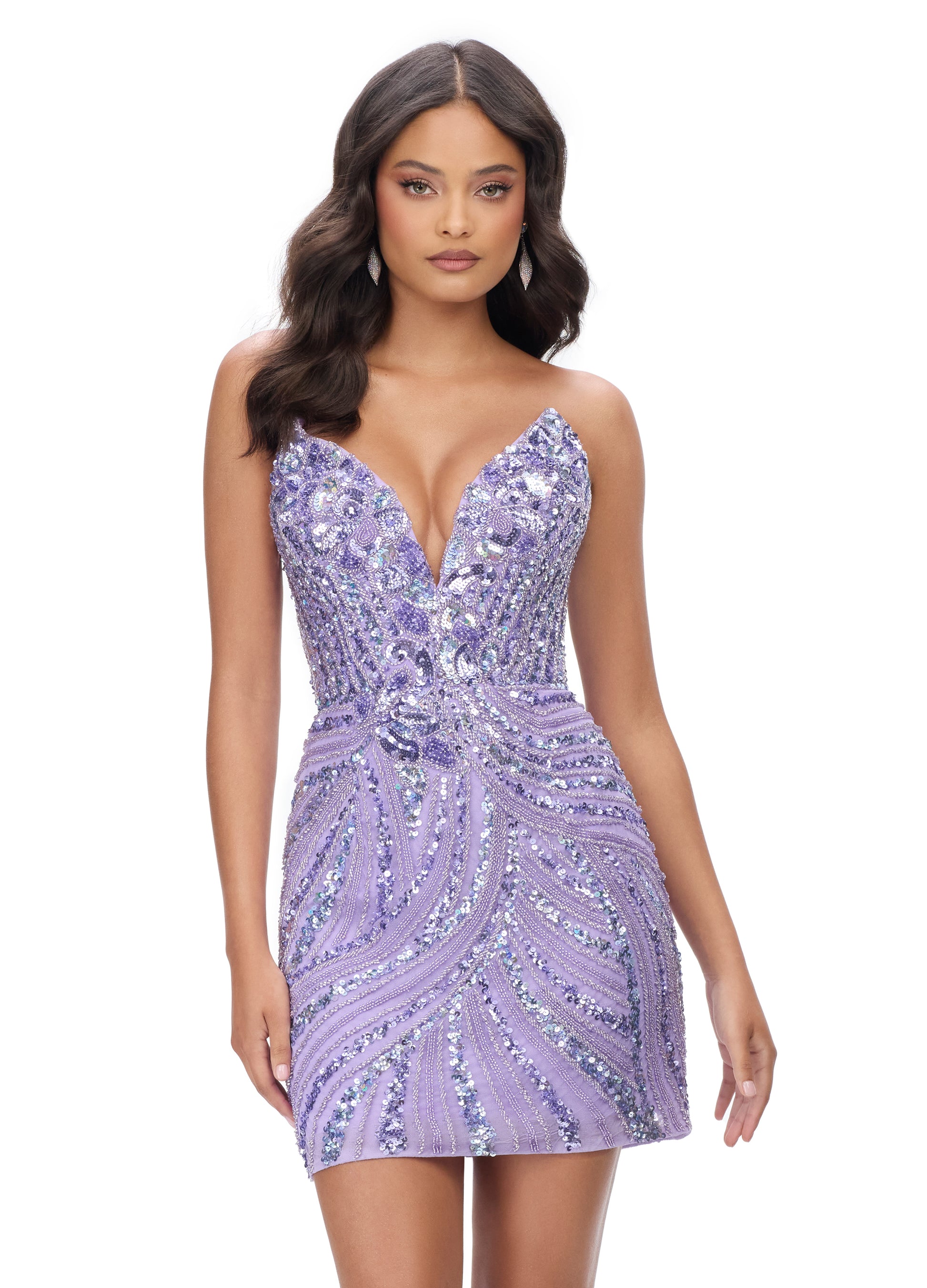 Ashley Lauren 4500 Size 14 Orchid Short cocktail dress Peak Point V Ne Glass Slipper Formals Ashley Lauren 4500 Size 14 Orchid Short cocktail dress Peak Point V Ne Glass Slipper Formals