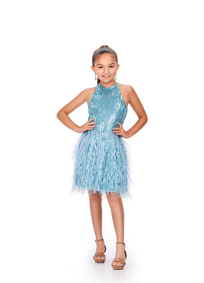 sachin and babi light blue dress Girls Party Dresses