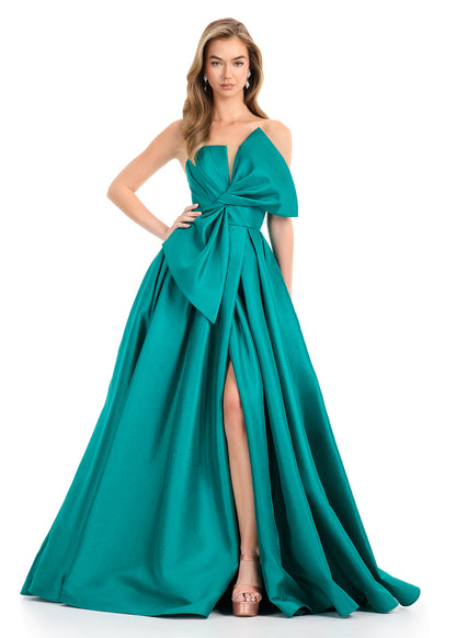 Ashley Lauren 11609 Jade Bow Ball Gown - Prom & Pageant Dresses