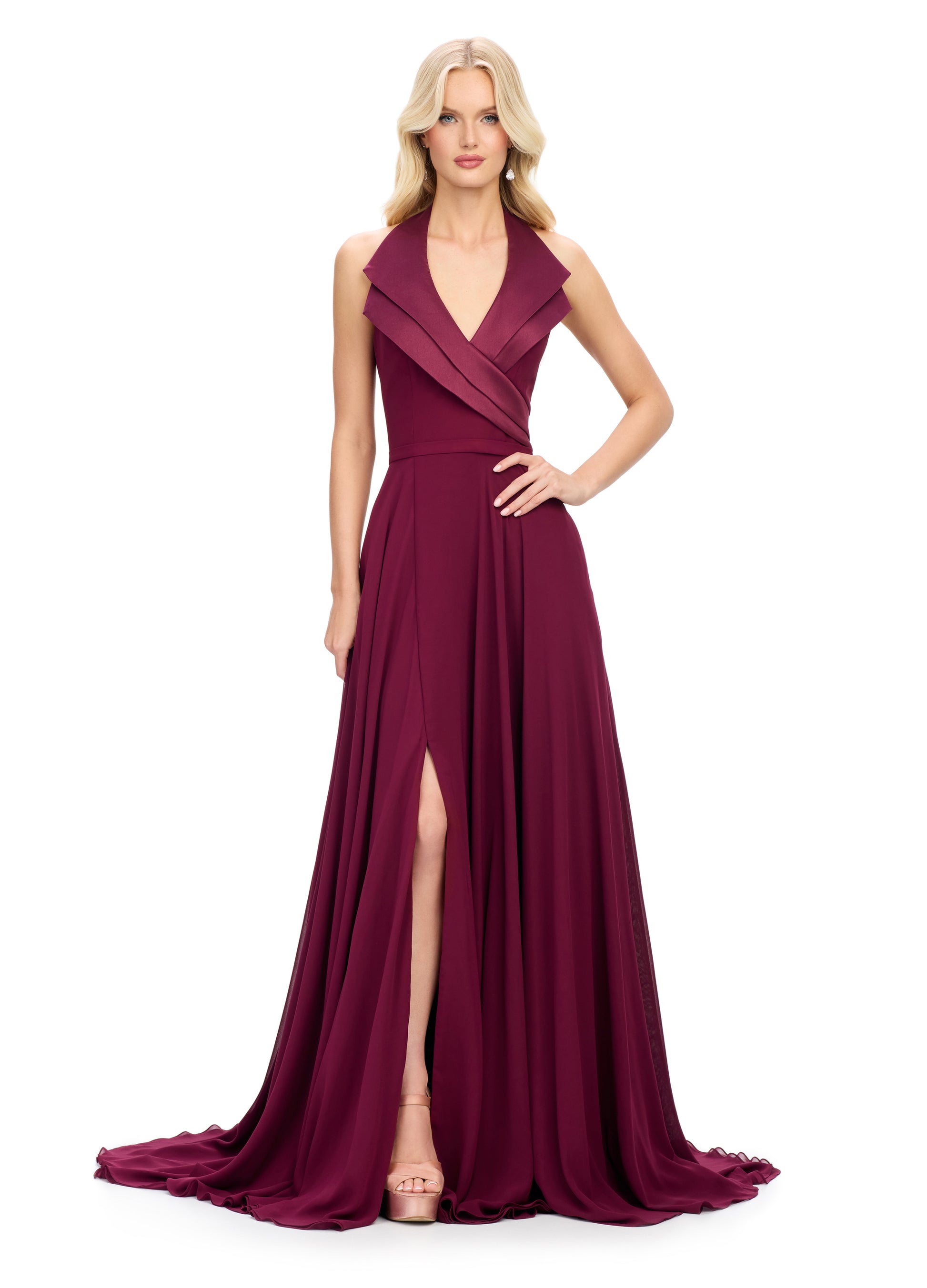 Ashley Lauren 11753 Evening Gown wine Glass Slipper Formals Ashley Lauren 11753 Evening Gown wine Glass Slipper Formals