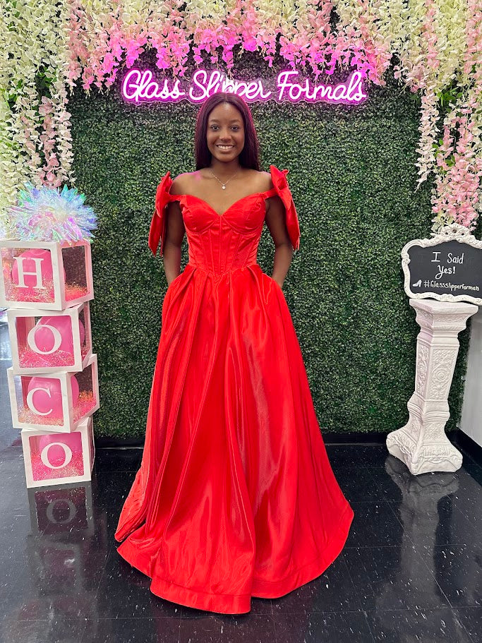 Ashley Lauren 11871 Size 12, 14 Hot Pink Long Prom Dress off the shoul Glass Slipper Formals Ashley Lauren 11871 Size 12, 14 Hot Pink Long Prom Dress off the shoul Glass Slipper Formals