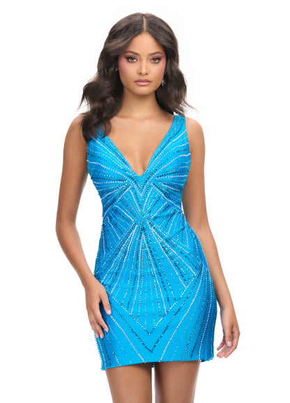 ASHLEYlauren 4723 Turquoise Cocktail Dress