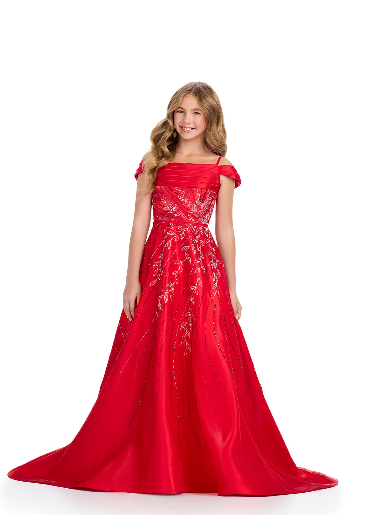 Ashley Lauren 8317 Size 8 Girls White Pageant Dress with Crystals – Glass Slipper Formals