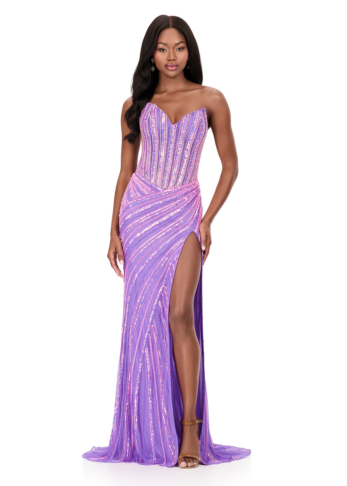 Ashley Lauren Style 12150 Hot Pink/Orchid Long Prom Dress Pageant Formal Evening Gown