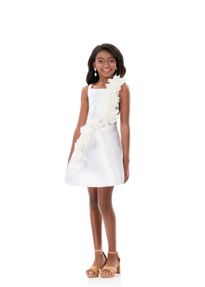 Ashleylauren 8370 Girls Ivory Short Formal Cocktail Dress