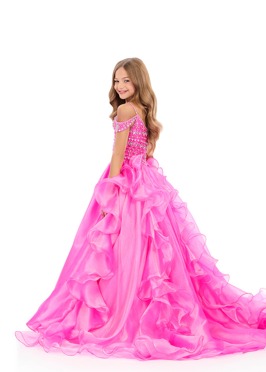 Ashleylauren 8376 Girls Magenta Pageant Dress