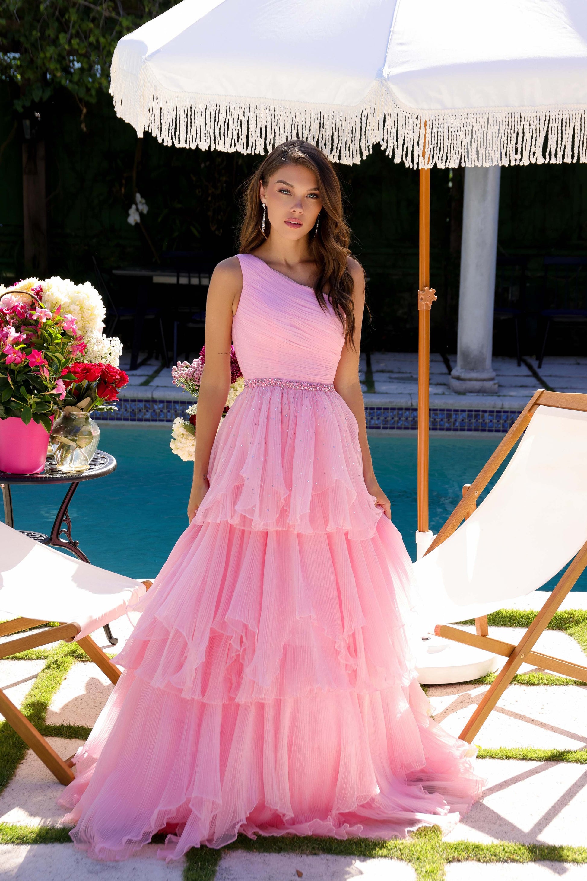 presley one shoulder pleated dress Presley One Shoulder Pleated Dress | Bronze