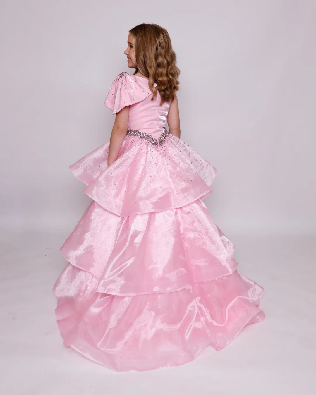 Ava Presley Girls 39891 Long Pageant Ball Gown One Shoulder Layer Ruff Glass Slipper Formals Ava Presley Girls 39891 Long Pageant Ball Gown One Shoulder Layer Ruff Glass Slipper Formals