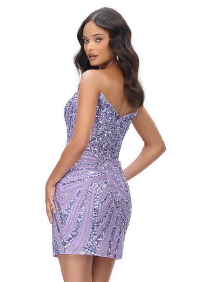 ASHLEYlauren 4500 Lilac cocktail dress back