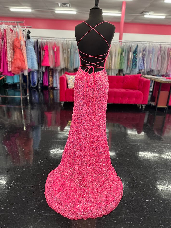 Amarra 94109 Long Fitted Backless Sequin Corset Prom Dress Scoop Neck Slit Formal Gown Amarra 94105 Long fitted One Shoulder Prom Dress Slit Cutout Back Formal Gown&nbsp;A design that exudes glamour and luxury. Meet AMARRA 94105, a one-shoulder design that’s sure to grab attention. The sequin fabric is luxurious and the one-shoulder design is flattering and eye-catching.&nbsp;

Sizes: 6

Colors: Neon Pink