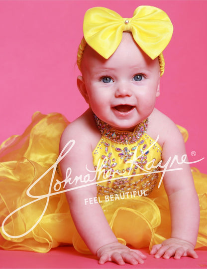 Sugar Kayne C200 Cupcake Pageant Dress Baby Toddler Girls Rhinestone Short Ruffle Girls High Neck Aqua / 3T