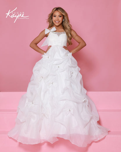 Sugar Kayne C399 Girls Pageant Dress Bows Pickups Ball Gown Crystals