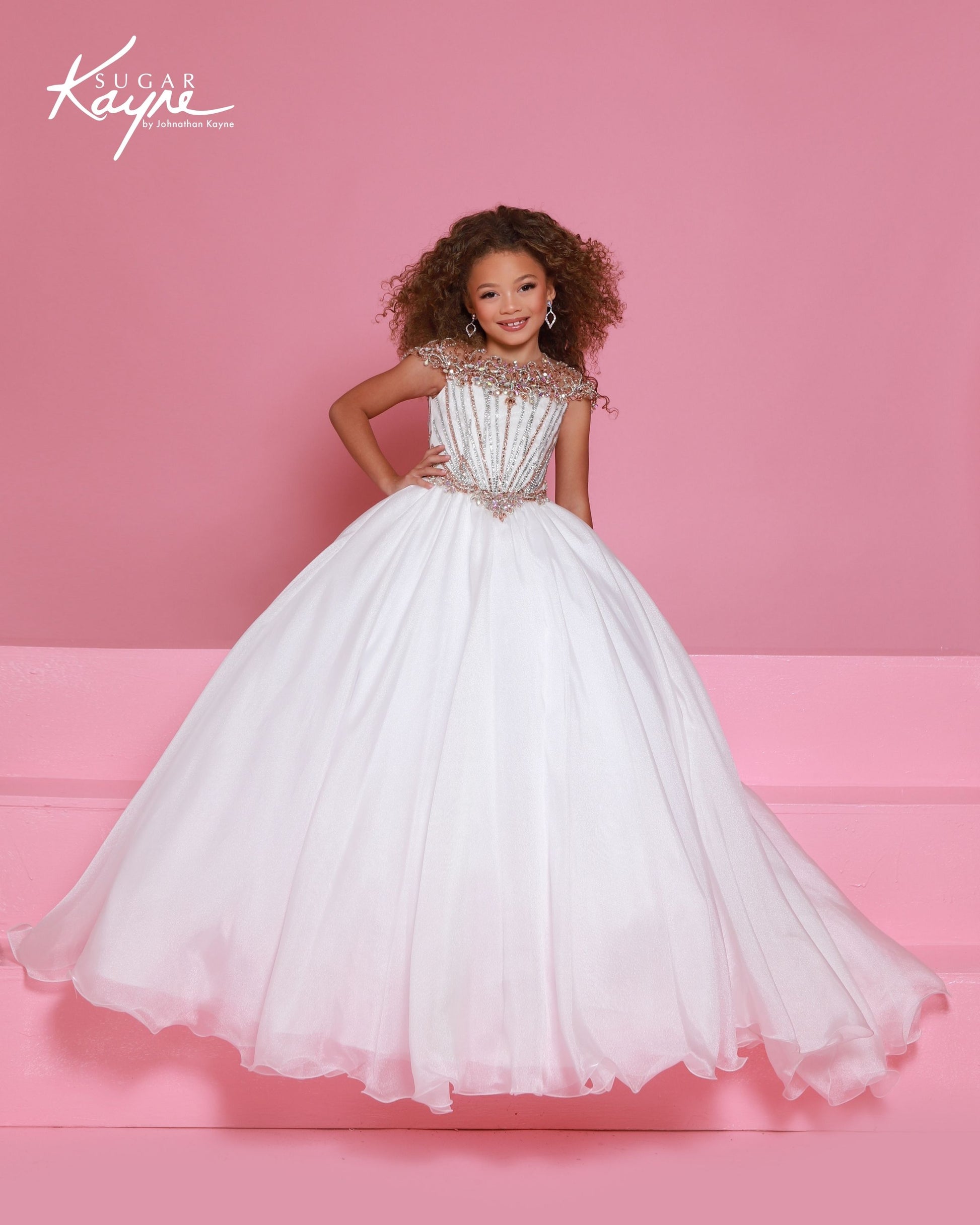 Sugar Kayne C405 Shimmer Organza Girls Pageant Dress Sugar Kayne C405 Shimmer Organza Girls Pageant Dress