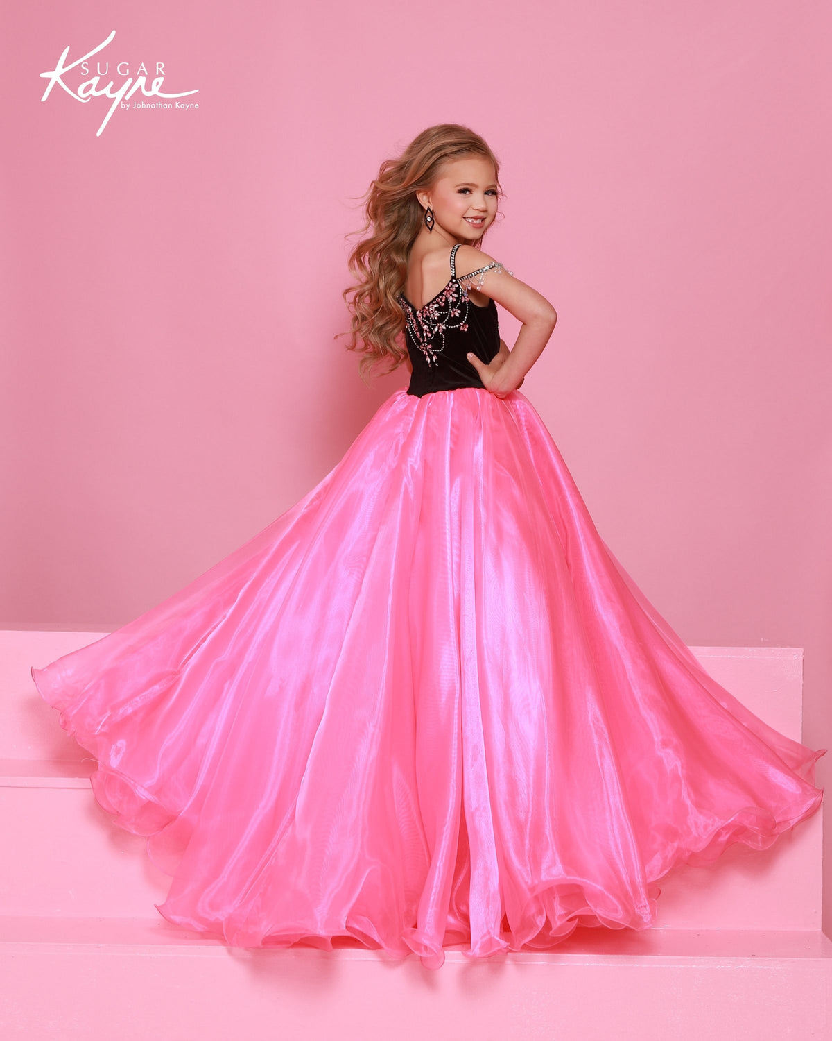 Sugar Kayne C412 Velvet Girls Pageant Dress Glass Slipper Formals