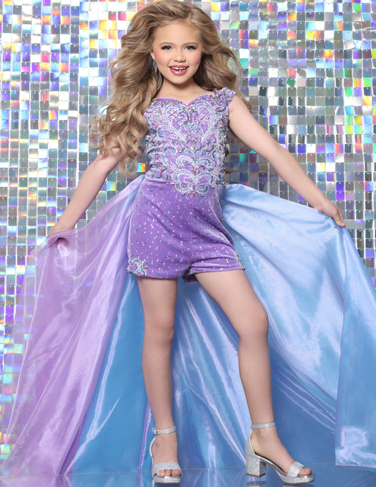 Sugar Kayne C420 Girls Fun Fashion Romper with Overskirt