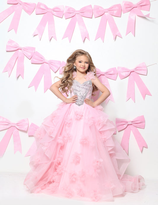Sugar Kayne C427 Girls Pageant Dress Ruffled Ballgown