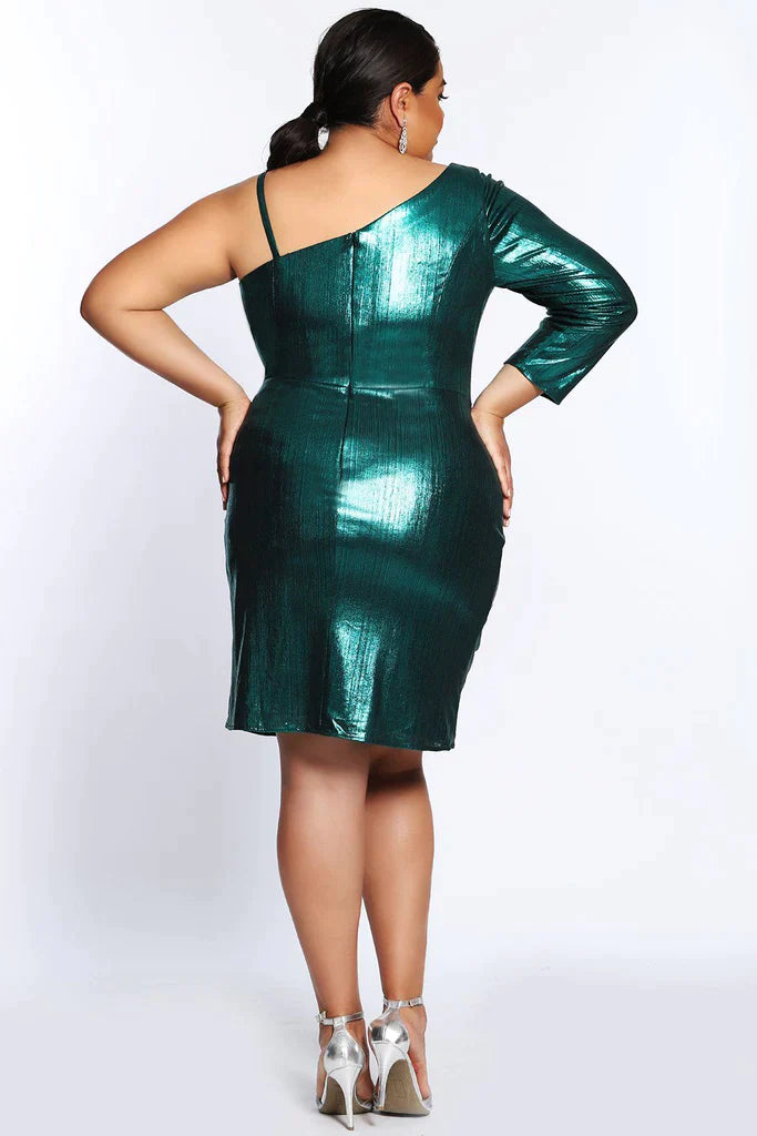 emerald green sequin dress plus size Plus-Size Off-Shoulder Short Party with Sequins / 4XLarge Polyester. Sydney's Closet SC8109 Size 18