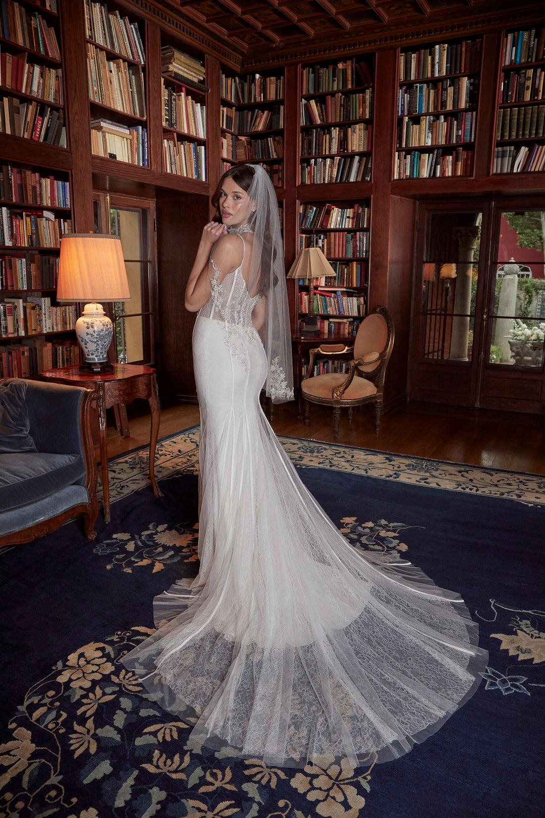 Casablanca Bridal 2542 Chanel Fit And Flare Sheer Corset Crystal Embellished Sweetheart Neckline Spaghetti Strap Wedding Gown 24 / SDNIS