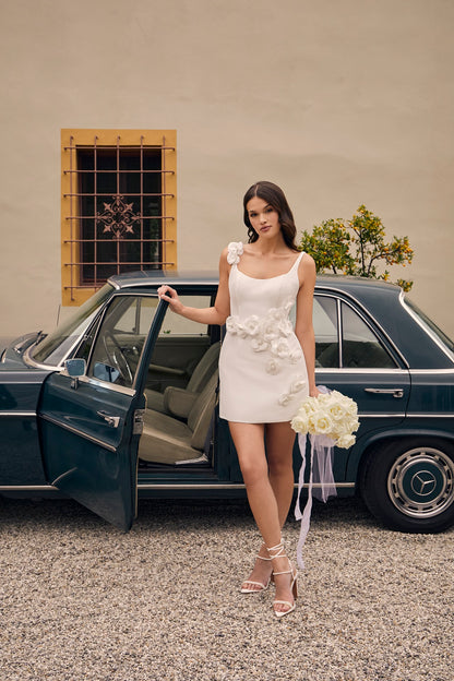 Casablanca Bridal 2558 Jewel Wedding Reception Dress strapless corset top layered skirt.
