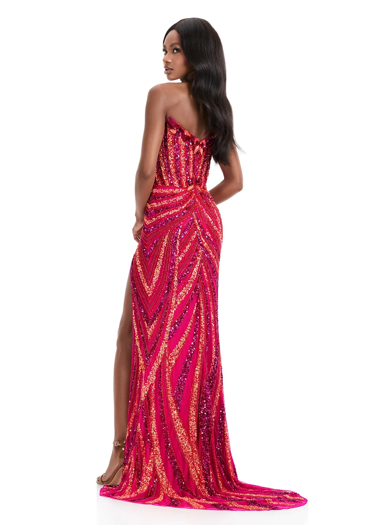 Ashley Lauren 11236 Beaded Sequins Prom Dress Pageant Gown
